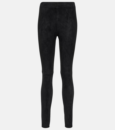 Joseph Stretch-suede Leggings In Black