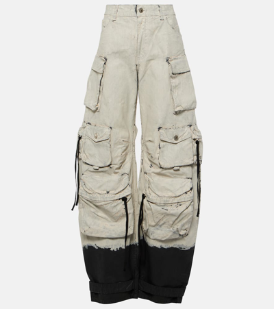 Attico Fern Cargo Jeans In White