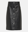 VICTORIA BECKHAM HIGH-RISE LEATHER MIDI SKIRT