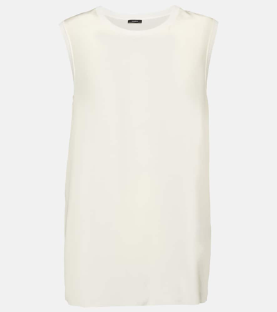 Joseph Silk Stretch Tank Top In White