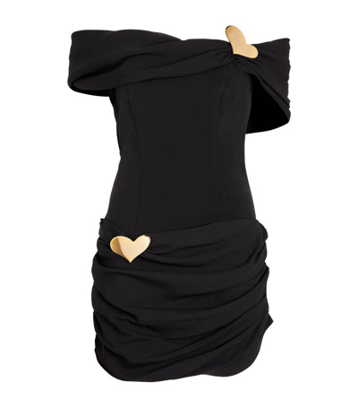 Rowen Rose Heart-detail Mini Dress In Black