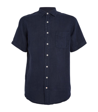 Love Brand & Co. Linen Manjack Shirt In Navy