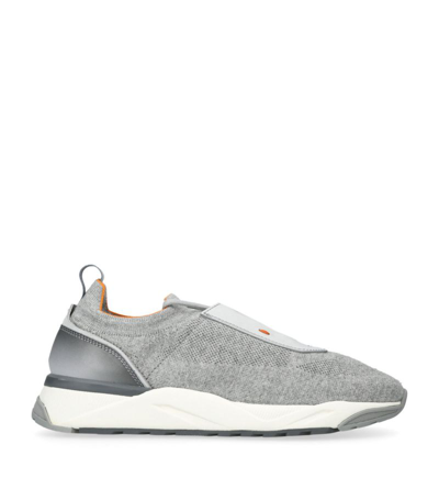 Santoni Wool Innova Runners In Grey