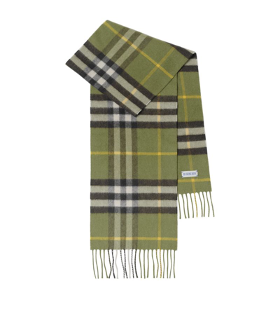 Burberry Kids Cashmere Check Scarf In Green