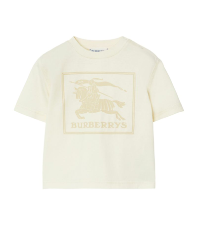 Burberry Kids Cotton Ekd T-shirt (6-24 Months) In White