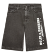 Dolce & Gabbana Denim Bermuda Shorts In Black
