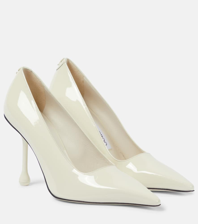 Jimmy Choo Ixia Patent Leather Pumps In White