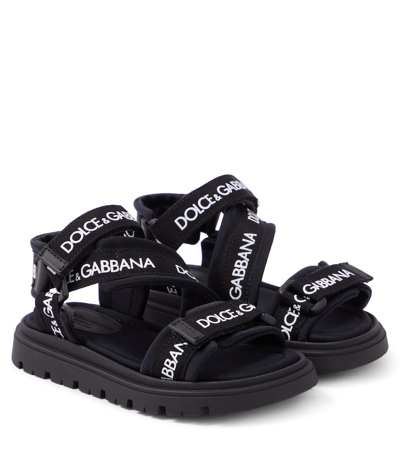 Dolce & Gabbana Kids' Logo Sandals In Multicoloured