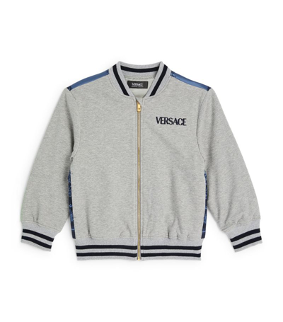 Young Versace Kids' Logo Bomber Jacket (6-14 Years) In Grey
