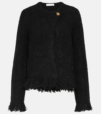 Chloé Wool-blend Tweed Jacket In Black