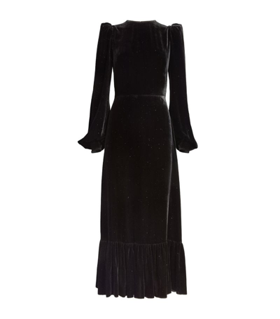 The Vampire's Wife Velvet-silk The Villanelle Midi Dress In Black