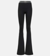 DAVID KOMA CRYSTAL-EMBELLISHED JERSEY FLARED PANTS