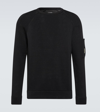 C.p. Company Cp Company Diagonal Raised Fleece Crew Neck Lens Sweatshirt In Black