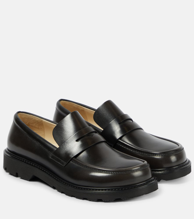 Loewe Blaze Leather Loafers In Black