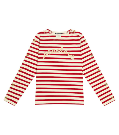 Scotch & Soda Kids' Striped Cotton Jersey Top In Multicoloured