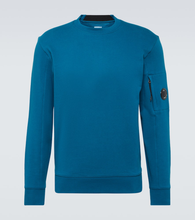 C.p. Company Cotton Fleece Sweatshirt In Blue