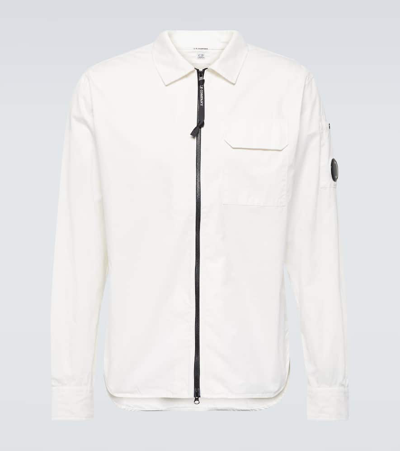 C.p. Company Cotton Gabardine Overshirt In White