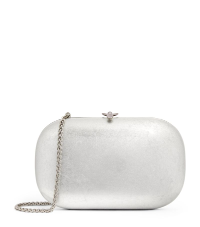 Jeffrey Levinson Oval Elina Plus Clutch Bag In Silver