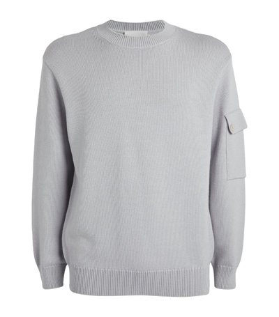 Closed Wool-cotton Knitted Sweater In Grey