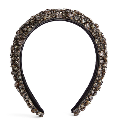 Jennifer Behr Embellished Czarina Headband In Black