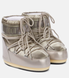 Moon Boot Icon Padded Metallic Satin Snow Boots In Gold
