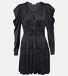 Ulla Johnson Women's Lu Satin Pleated Minidress In Black