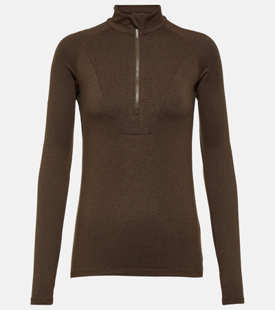 Varley Always Warm Base Layer Half-zip Pullover In Deep Chocolate Ma