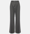 WARDROBE.NYC LOW-RISE WOOL FLANNEL WIDE-LEG PANTS