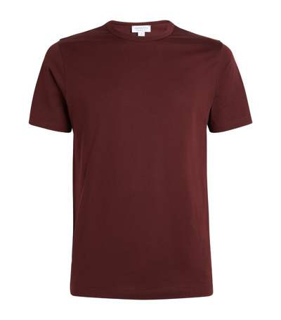 Sunspel Supima Cotton-jersey T-shirt In Burgundy