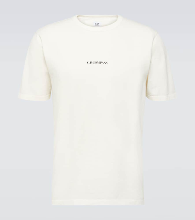 C.p. Company Logo Cotton Jersey T-shirt In Gauze White