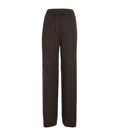 Totême Toteme Cable-knit Trousers In Brown