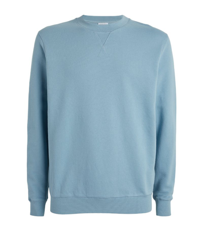 Sunspel Loopback Sweatshirt In Blue