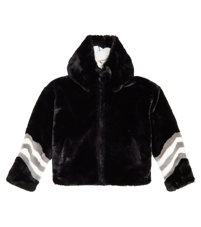 Perfect Moment Kids' Chalet Faux Fur Jacket In Black