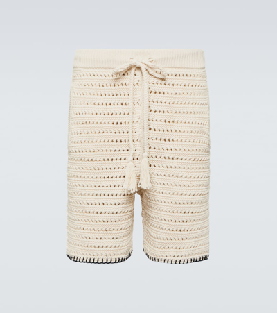 Alanui Crochet-knit Drawstring Shorts In 0310