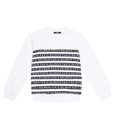 Balmain Kids' Logo Cotton Jersey Sweatshirt In Multicoloured