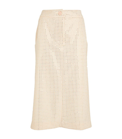 Rowen Rose Crystal-embellished Midi Skirt In Gold