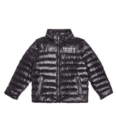 Balmain Kids' Quilted Puffer Jacket In Multicoloured