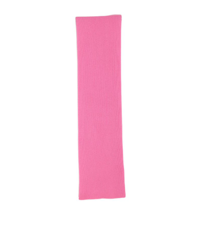 Chinti & Parker Wool-cashmere Ribbed Scarf In Pink