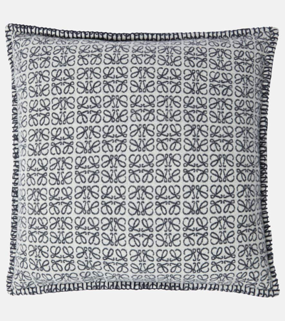 Loewe Anagram Wool Cushion In Multicoloured