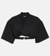 Jacquemus La Robe T-shirt Bahia Cotton Crop Top In Black