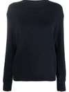 Golden Goose Distressed Cotton Blend Sweater In Blue