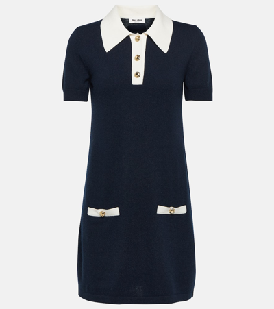 Miu Miu Cashmere Minidress In Blue