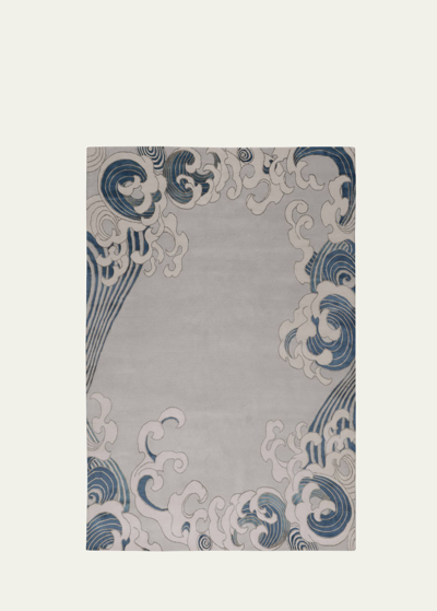 The Rug Company X Guo Pei Tempest Night Hand-knotted Rug, 9' X 12' In Blue, Grey