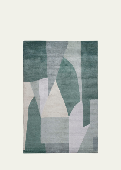 The Rug Company X Kelly Wearstler District Spruce Hand-knotted Rug, 6' X 9' In Green