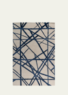 THE RUG COMPANY X KELLY WEARSTLER CHANNELS INDIGO HAND-KNOTTED RUG, 6' X 9'