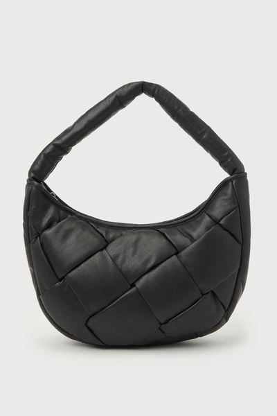 Lulus Stylish Motivation Black Woven Oversized Shoulder Bag
