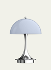Louis Poulsen Panthella Portable Metal Table Lamp, 10" In Chrome Blue Grey