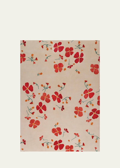 The Rug Company X Rodarte California Poppy Hand-knotted Rug, 9' X 12' In Red, Ivory