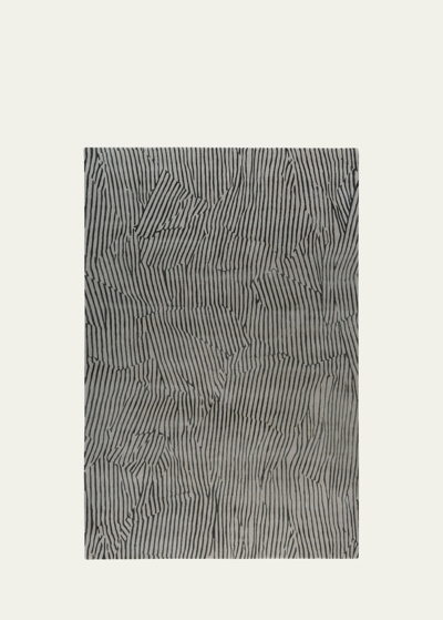 The Rug Company X Kelly Wearstler Avant Graphite Hand-knotted Rug, 8' X 10' In Black, White Mult