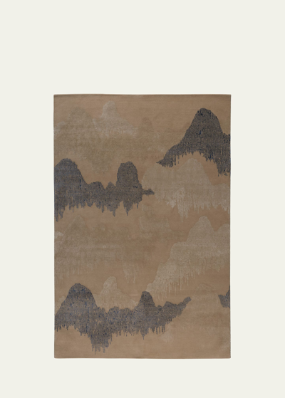 The Rug Company X Kelly Wearstler Cascadia Fawn Hand-knotted Rug, 9' X 12' In Brown